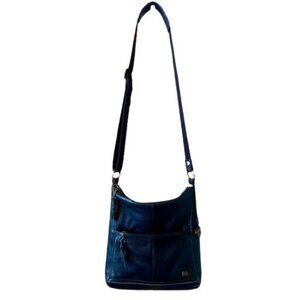 The Sak Iris Leather Crossbody Shoulder Bag Black